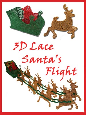 3D Santa's Flight (Lace)
