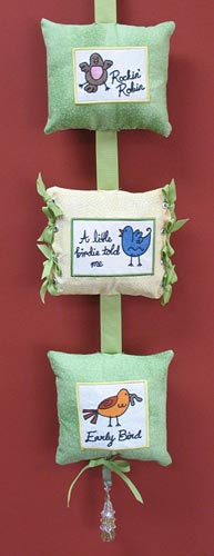 Embroidered Pillow & Potpourri Pouch Wall Hanging