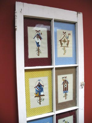 Framing Embroidery in a Vintage Window
