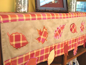 Embroidered Autumn Mantel Scarf