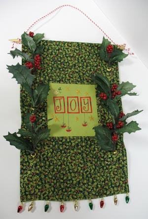 Festive Christmas Embroidered Wall Hanging