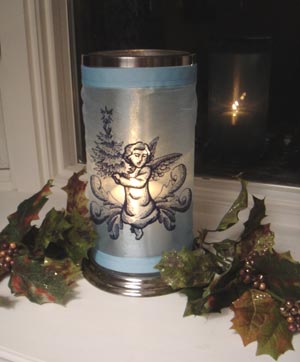 Embroidered Hurricane Candle Wrap