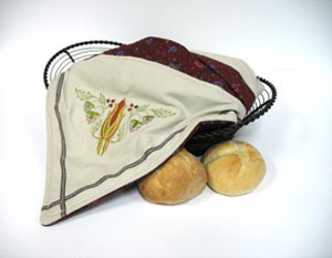 Embroidered and Insulated Bread Basket