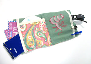 Embroidered Car Visor Caddy