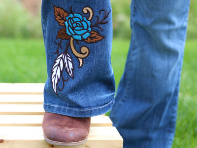 Embroidering on Jeans
