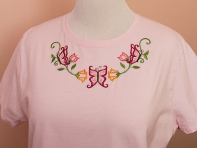 Dressing Up T-shirts with Embroidered Necklines