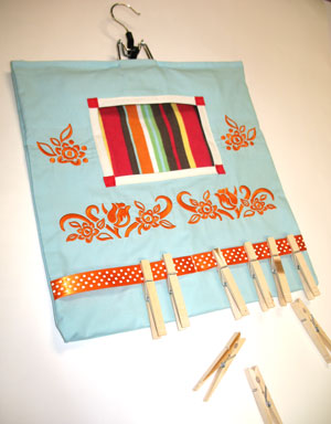 Embroidered Clothespin Bag
