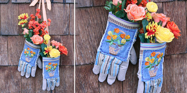 Embroidered Garden Gloves Bouquet