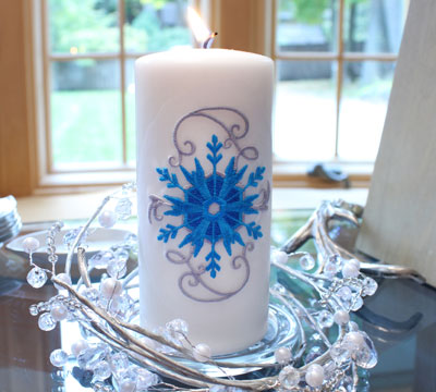 Adding Embroidery to Candles