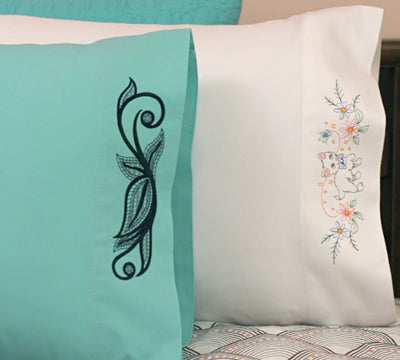 Embroidering Pillowcases