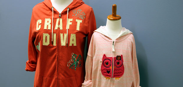 Embroidering on Sweatshirts with Split Applique