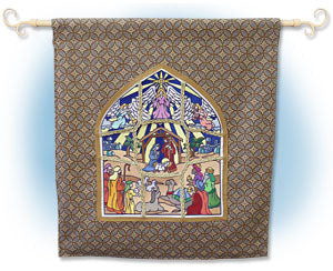 Stained Glass Nativity Wall Hanging