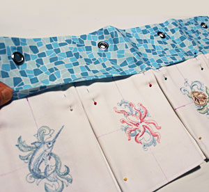 Embroidered Shower Curtain Valance