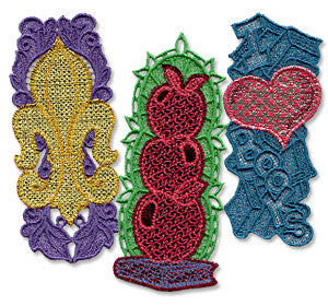 Lace & Mylar Bookmarks (In-the-Hoop)