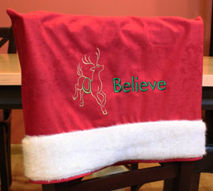 Santa Hat Chair Back Cover