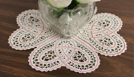 Battenburg Lace Heart Doily