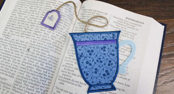 Completed Tea Time Bookmark project