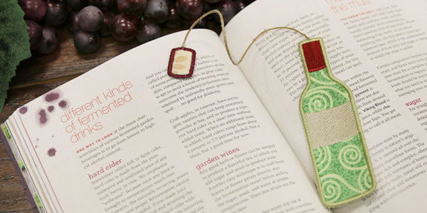 Wine Bottle Bookmark, In-the-Hoop