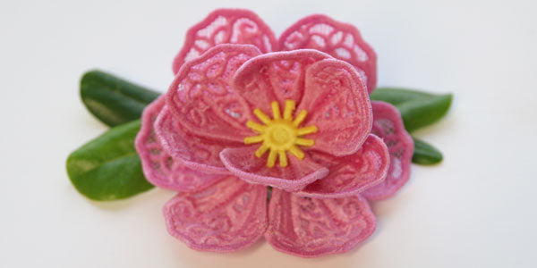 Completed 3D Freestanding Lace Peony project