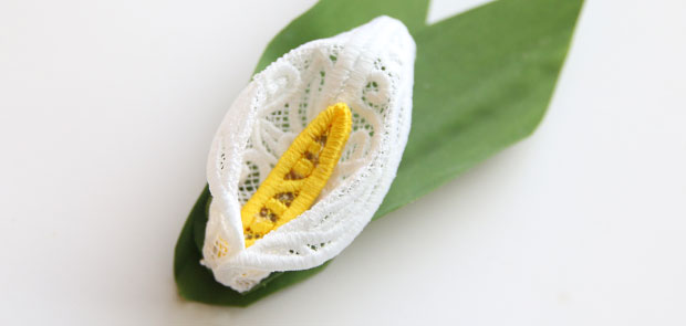 Completed 3D Freestanding Lace Calla Lily project