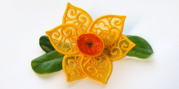 3D Freestanding Lace Daffodil – Embroidery Library