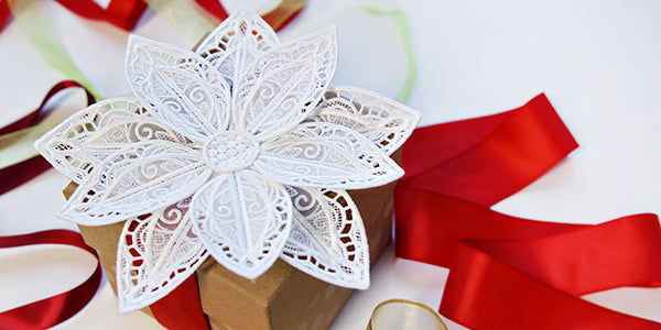 3D Lace & Organza Poinsettia