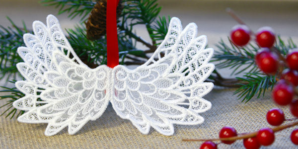 Lace & Organza Wings Ornament
