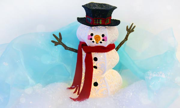 Organza Snowman in 3D (Lace)
