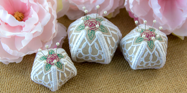 Shabby Chic Pincushion (In-the-Hoop)