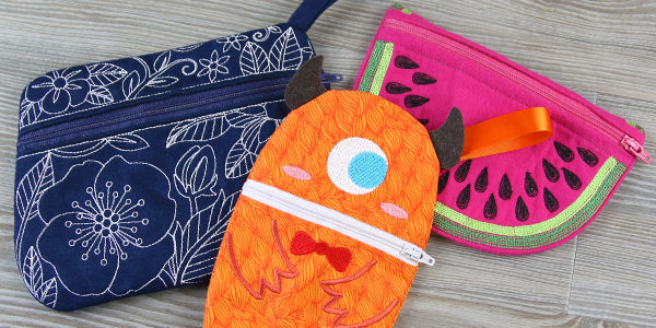 Zipper Pouches (In-the-Hoop)