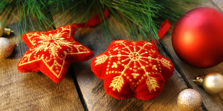 stitch and turn stuffie Christmas ornaments made with machine embroidery