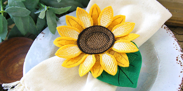 Freestanding Fabric Sunflower (In-the-Hoop)