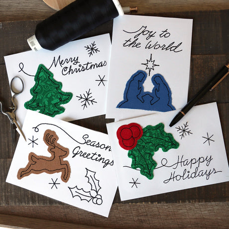 machine embroidered applique cards