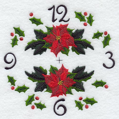Poinsettia Clock