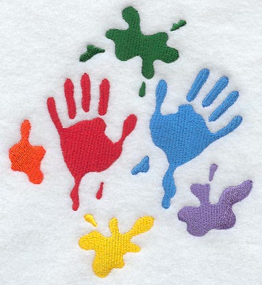 Handprints in Paint