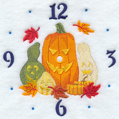 Carved Pumpkin Clock