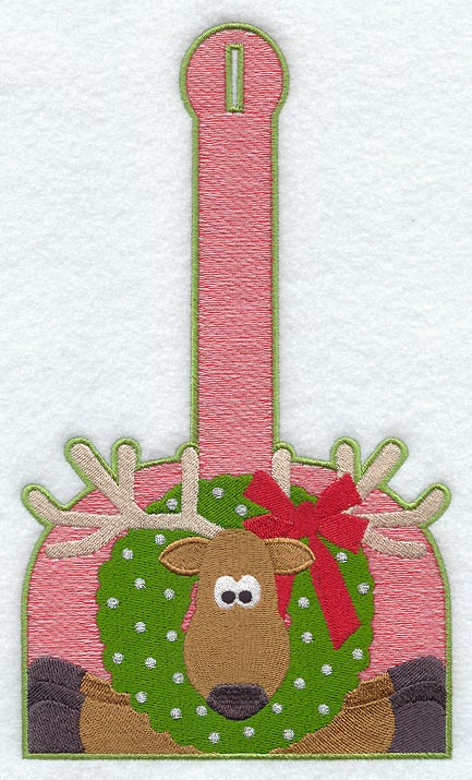 Reindeer in Wreath Towel Topper