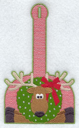 Reindeer in Wreath Towel Topper
