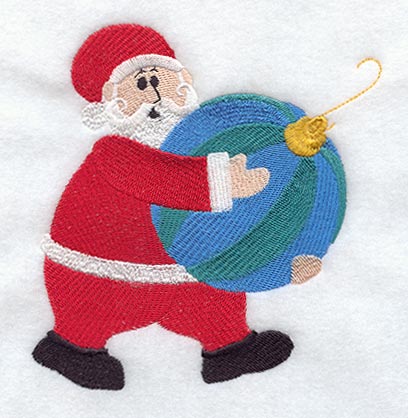 Little Santa Carrying Ornament