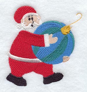 Little Santa Carrying Ornament