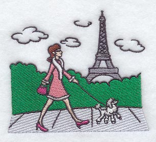 Parisian Woman and Poodle