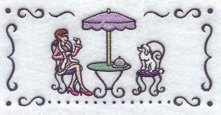 Parisian Woman and Poodle - Rectangle