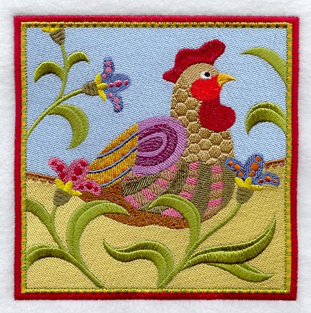 Folk Hen Tile