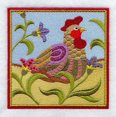 Folk Hen Tile