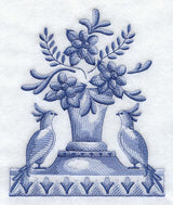 Delft Blue Doves and Flowers