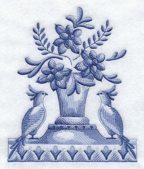 Delft Blue Doves and Flowers