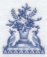 Delft Blue Doves and Flowers