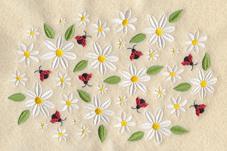 Daisies and Ladybugs Square