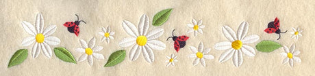 Daisies and Ladybugs Border