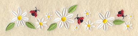 Daisies and Ladybugs Border